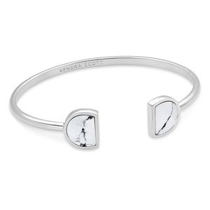 NWT Kendra Scott Luna Cuff Silver/Howlite
